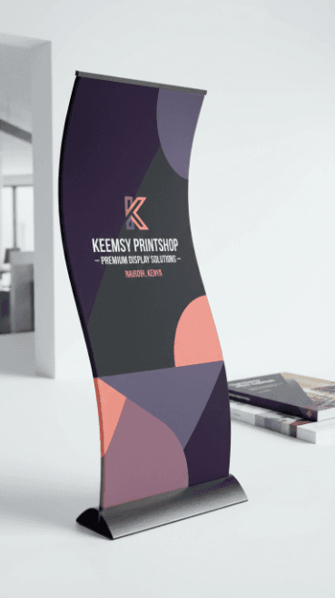 S-Banner Printing in Kenya – Curved Display Stands for Events & Promotions