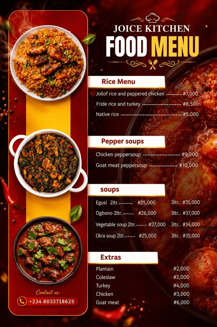 Menu printing